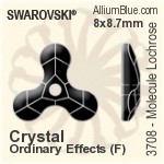 スワロフスキー Molecule Lochrose ソーオンストーン (3708) 12.5x13.6mm - カラー 裏面プラチナフォイル