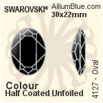 スワロフスキー Oval ファンシーストーン (4127) 39x28mm - カラー（コーティングなし） プラチナフォイル