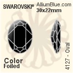 スワロフスキー Oval ファンシーストーン (4127) 39x28mm - カラー（コーティングなし） プラチナフォイル
