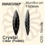 スワロフスキー XILION Heart ファンシーストーン (4884) 8.8x8mm - カラー 裏面プラチナフォイル