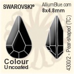 スワロフスキー Pear-shaped (TC) ファンシーストーン (4300/2) 13x7.8mm - カラー（コーティングなし） ゴールドフォイル