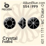 Preciosa プレシオサ MC マシーンカットチャトン OPTIMA (431 11 111) SS3 / PP7 - カラー（コーティング） 裏面ゴールドフォイル