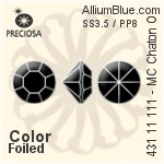 Preciosa プレシオサ MC マシーンカットチャトン OPTIMA (431 11 111) SS7.5 / PP16 - カラー（コーティング） 裏面ゴールドフォイル