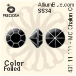 Preciosa プレシオサ MC マシーンカットチャトン OPTIMA (431 11 111) SS24 - カラー 裏面ゴールドフォイル