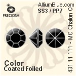Preciosa プレシオサ MC マシーンカットチャトン OPTIMA (431 11 111) SS3.5 / PP8 - カラー（コーティング） 裏面ゴールドフォイル