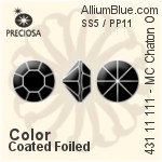 Preciosa プレシオサ MC マシーンカットチャトン OPTIMA (431 11 111) SS5 / PP11 - カラー（コーティング） 裏面ゴールドフォイル