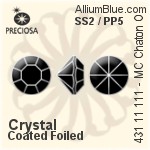 Preciosa プレシオサ MC マシーンカットチャトン OPTIMA (431 11 111) SS2.5 / PP6 - カラー（コーティング） 裏面ゴールドフォイル