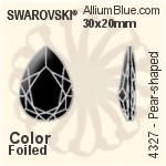 スワロフスキー Pear-shaped ファンシーストーン (4327) 40x27mm - カラー（コーティングなし） 裏面にホイル無し