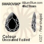 スワロフスキー Divine Rock Flat ファンシーストーン (4787) 27x19mm - カラー（コーティングなし） プラチナフォイル