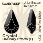 スワロフスキー XILION Pear Shape ファンシーストーン (4328) 10x6mm - クリスタル 裏面プラチナフォイル