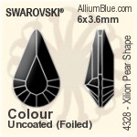 スワロフスキー XILION Pear Shape ファンシーストーン (4328) 6x3.6mm - カラー 裏面にホイル無し