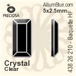 Preciosa プレシオサ MC マシーンカットBaquette Flat-Back Hot-Fix Stone (438 26 210) 4x2mm - クリスタル エフェクト