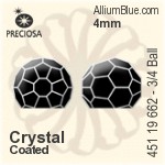 Preciosa プレシオサ MC マシーンカット3/4 Ball Regular Cut ラインストーン (451 19 662) 4mm - クリスタル エフェクト 裏面にホイル無し