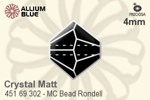 PRECIOSA Rondelle Bead 4 mm crystal Matt