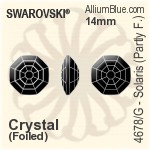 スワロフスキー Solaris (Partly Frosted) ファンシーストーン (4678/G) 14mm - カラー 裏面プラチナフォイル