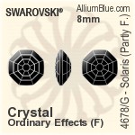 スワロフスキー Solaris (Partly Frosted) ファンシーストーン (4678/G) 8mm - クリスタル エフェクト 裏面プラチナフォイル