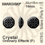 スワロフスキー Solaris (Partly Frosted) ファンシーストーン (4678/G) 8mm - クリスタル 裏面プラチナフォイル