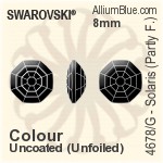 スワロフスキー Solaris (Partly Frosted) ファンシーストーン (4678/G) 8mm - カラー 裏面にホイル無し