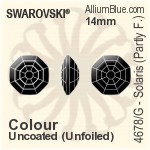 スワロフスキー Solaris (Partly Frosted) ファンシーストーン (4678/G) 14mm - クリスタル エフェクト 裏面プラチナフォイル