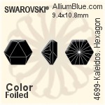 スワロフスキー Kaleidoscope Hexagon ファンシーストーン (4699) 14x16mm - カラー 裏面プラチナフォイル