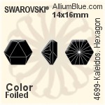 スワロフスキー Kaleidoscope Hexagon ファンシーストーン (4699) 20x22.9mm - カラー 裏面プラチナフォイル
