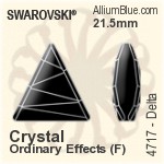 スワロフスキー Delta ファンシーストーン (4717) 15.5mm - カラー 裏面プラチナフォイル