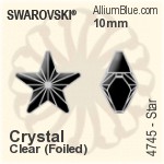 スワロフスキー Star ファンシーストーン (4745) 5mm - クリスタル 裏面プラチナフォイル
