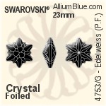 スワロフスキー Edelweiss (Partly Frosted) ファンシーストーン (4753/G) 23mm - クリスタル エフェクト 裏面にホイル無し