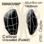 スワロフスキー Calypso ファンシーストーン (4760) 18x10.5mm - カラー（コーティングなし） 裏面にホイル無し
