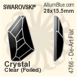 スワロフスキー Pear-shaped ファンシーストーン (4327) 40x27mm - カラー（コーティングなし） プラチナフォイル