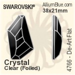 スワロフスキー De-Art Flat ファンシーストーン (4766) 28x15.5mm - クリスタル （オーディナリー　エフェクト） プラチナフォイル