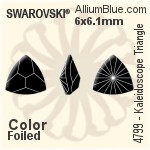 スワロフスキー Kaleidoscope Triangle ファンシーストーン (4799) 9.2x9.4mm - カラー 裏面にホイル無し