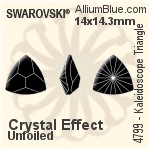 スワロフスキー Kaleidoscope Triangle ファンシーストーン (4799) 14x14.3mm - クリスタル 裏面プラチナフォイル