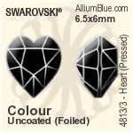 スワロフスキー Heart (Pressed) ファンシーストーン (4813/3) 6.5x6mm - クリスタル （オーディナリー　エフェクト） ゴールドフォイル