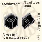 スワロフスキー Angled Cube ファンシーストーン (4841) 6mm - カラー（ハーフ　コーティング） 裏面にホイル無し