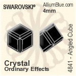 スワロフスキー Angled Cube ファンシーストーン (4841) 4mm - クリスタル エフェクト (Full Coated) 裏面にホイル無し