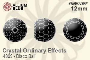 スワロフスキー Disco Ball ファンシーストーン (4869) 12mm - クリスタル（オーディナリー　エフェクト） 裏面にホイル無し