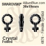 スワロフスキー Female Symbol ファンシーストーン (4876) 30x19mm - クリスタル エフェクト PROLAY