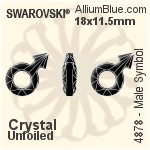 スワロフスキー Male Symbol ファンシーストーン (4878) 30x19mm - クリスタル エフェクト 裏面プラチナフォイル