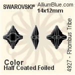 スワロフスキー Rhombus Tribe ファンシーストーン (4927) 19x17mm - カラー（ハーフ　コーティング） 裏面プラチナフォイル