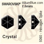スワロフスキー Hexagon Spike (Two Holes) ビーズ (5060) 7.5mm - クリスタル