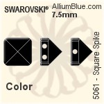 スワロフスキー Square Spike (Two Holes) ビーズ (5061) 7.5mm - クリスタル