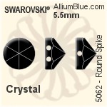 スワロフスキー ラウンド Spike (Two Holes) ビーズ (5062) 5.5mm - カラー（ハーフ　コーティング）