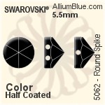 スワロフスキー ラウンド Spike (Two Holes) ビーズ (5062) 7.5mm - カラー（ハーフ　コーティング）