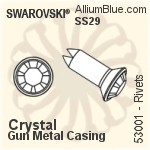 スワロフスキー Rivet (53001), Silver メッキ Casing, ストーンズ in SS29 - クリスタル エフェクト