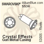 スワロフスキー Rivet (53006), Gun Metal Casing, ストーンズ in SS39 - クリスタル
