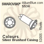 スワロフスキー Rivet (53001), Silver メッキ Casing, ストーンズ in SS29 - クリスタル