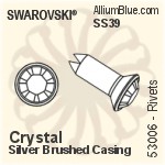 スワロフスキー Rivet (53005), Silver メッキ Casing, ストーンズ in SS34 - クリスタル