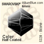 スワロフスキー Bicone ビーズ (5328) 6mm - カラー（ハーフ　コーティング）