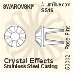 スワロフスキー Rose Pin (53303), ステンレススチールケーシング, SS20ストーン付き - カラー
